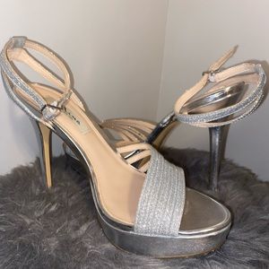 Silver Nina New York Heels Size 11M